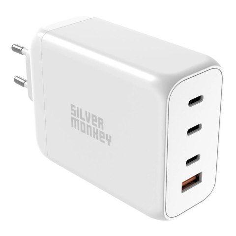 Ładowarka GaN Silver Monkey SMA154 200W 3xUSB-C PD USB-A QC 3.0 - biała Ładowarka GaN Silver Monkey SMA154 200W 3xUSB-C PD USB-A QC 3.0 - biała