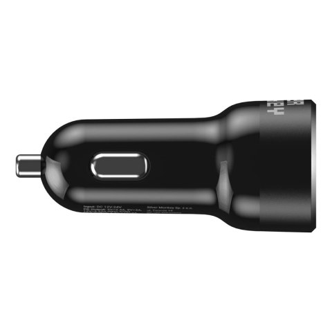 Ładowarka samochodowa Silver Monkey SMA078 1xUSB-C 1xUSB-A 45W PD QC - czarna Ładowarka samochodowa Silver Monkey SMA078 1xUSB-C 1xUSB-A 45W PD QC - czarna