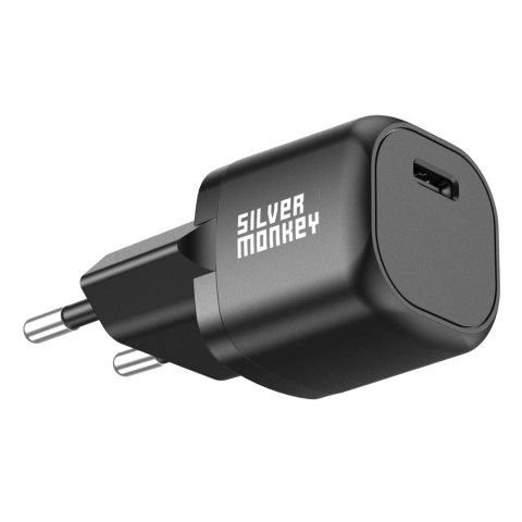 Ładowarka sieciowa Silver Monkey Mini USB-C 20W PD - czarna Ładowarka sieciowa Silver Monkey Mini USB-C 20W PD - czarna