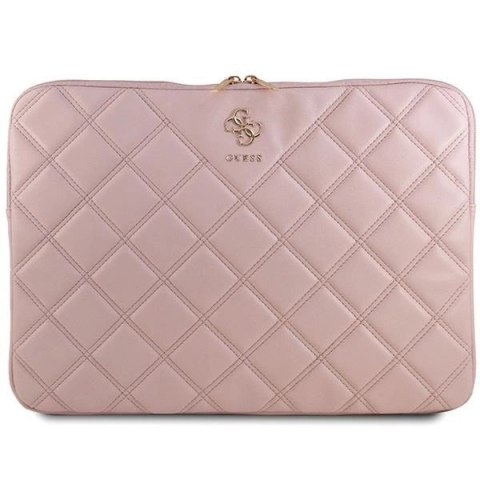 Pokrowiec Guess Quilted 4G na laptopa 16" - różowy Pokrowiec Guess Quilted 4G na laptopa 16" - różowy