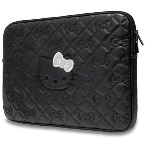 Pokrowiec Hello Kitty Zip PU Quilted Bows na laptopa 14" - czarny Pokrowiec Hello Kitty Zip PU Quilted Bows na laptopa 14" - czarny