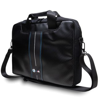 Torba BMW Carbon & Blue Stripe na laptopa 16" - czarna
