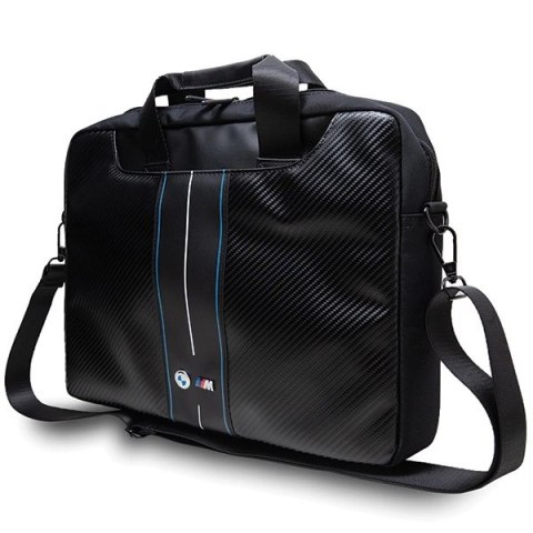 Torba BMW Carbon & Blue Stripe na laptopa 16" - czarna