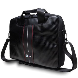Torba BMW Carbon & Red Stripes na laptopa 16" - czarna