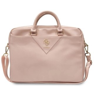 Torba Guess Triangle 4G na laptopa 16" - różowa