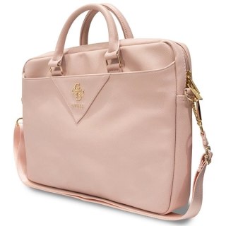 Torba Guess Triangle 4G na laptopa 16" - różowa