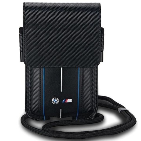 Torebka BMW Carbon & Blue Stripe na telefon - czarna Torebka BMW Carbon & Blue Stripe na telefon - czarna