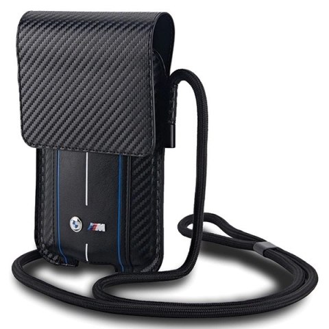 Torebka BMW Carbon & Blue Stripe na telefon - czarna Torebka BMW Carbon & Blue Stripe na telefon - czarna