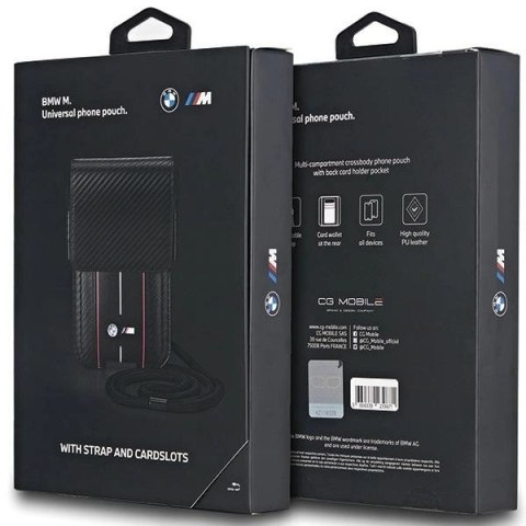 Torebka BMW Carbon & Red Stripe na telefon - czarna