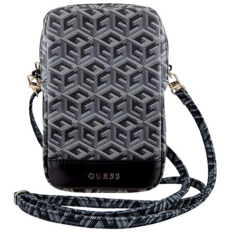 Torebka Guess Zip GCube Bottom Stripe na telefon - czarna