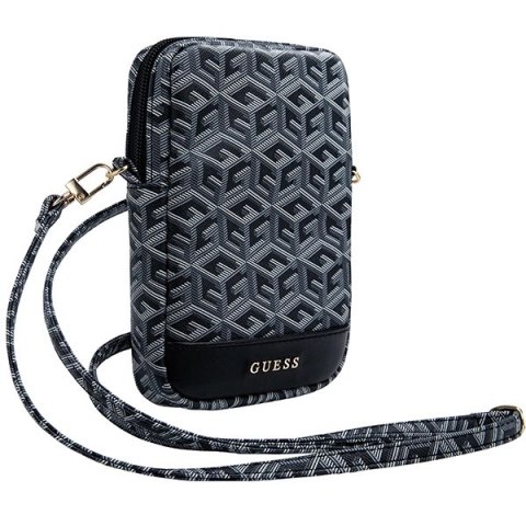 Torebka Guess Zip GCube Bottom Stripe na telefon - czarna
