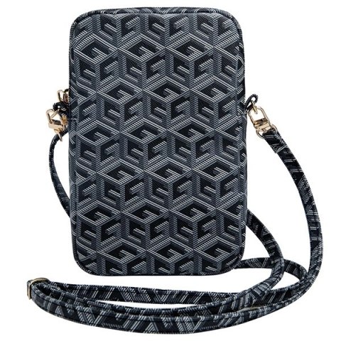 Torebka Guess Zip GCube Bottom Stripe na telefon - czarna