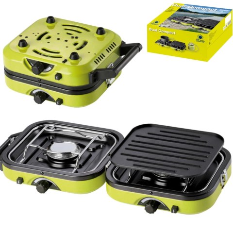 Kuchenka turystyczna na kemping podwójna DUAL COMPACT + GRILL Kuchenka turystyczna na kemping podwójna DUAL COMPACT + GRILL