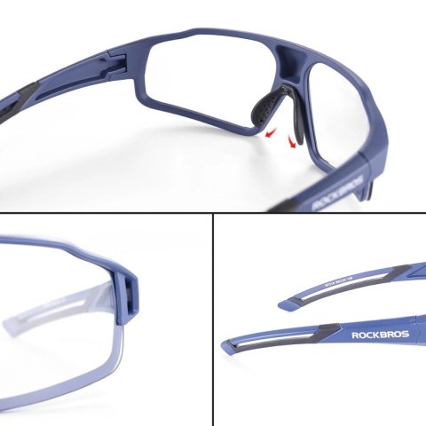 Okulary rowerowe Rockbros SP216BL fotochromowe UV400 - niebieskie Okulary rowerowe Rockbros SP216BL fotochromowe UV400 - niebieskie
