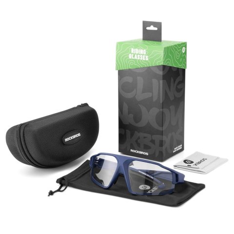 Okulary rowerowe Rockbros SP216BL fotochromowe UV400 - niebieskie Okulary rowerowe Rockbros SP216BL fotochromowe UV400 - niebieskie