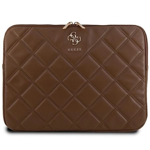 Pokrowiec Guess Quilted 4G na laptopa 14" - brązowy Pokrowiec Guess Quilted 4G na laptopa 14" - brązowy