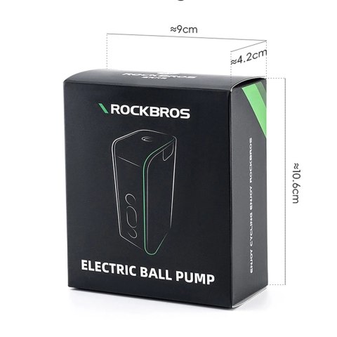 Pompka elektryczna Rockbros 42520006001 do roweru z cyfrowym wyświetlaczem do opon / piłek / balonów - niebieska Pompka elektryczna Rockbros 42520006001 do roweru z cyfrowym wyświetlaczem do opon / piłek / balonów - niebieska