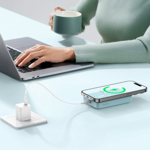 Powerbank Baseus Magnetic Mini indukcyjny 10000mAh 30W - niebieski + kabel USB-C - USB-C Powerbank Baseus Magnetic Mini indukcyjny 10000mAh 30W - niebieski + kabel USB-C - USB-C