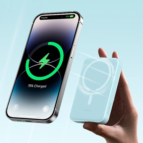 Powerbank Baseus Magnetic Mini indukcyjny 10000mAh 30W - niebieski + kabel USB-C - USB-C Powerbank Baseus Magnetic Mini indukcyjny 10000mAh 30W - niebieski + kabel USB-C - USB-C