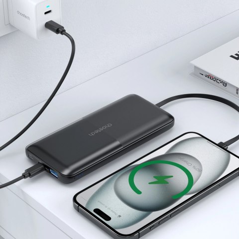 Powerbank Choetech B654 10000mAh 22.5W USB-A / USB-C / micro USB z wbudowanym kablem USB-C / Lightning - czarny Powerbank Choetech B654 10000mAh 22.5W USB-A / USB-C / micro USB z wbudowanym kablem USB-C / Lightning - czarny