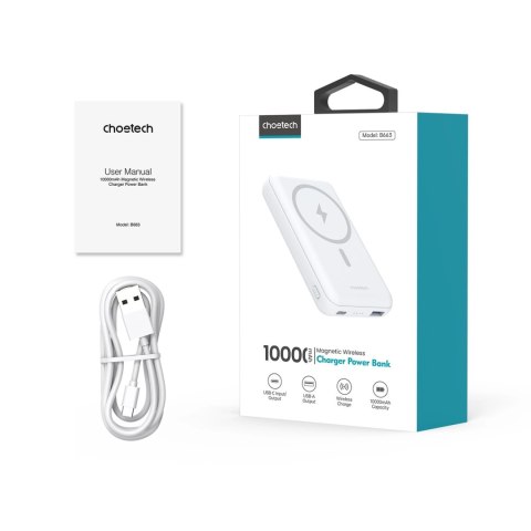 Powerbank Choetech B663 10000mAh 20W MagSafe USB-A / USB-C - biały Powerbank Choetech B663 10000mAh 20W MagSafe USB-A / USB-C - biały