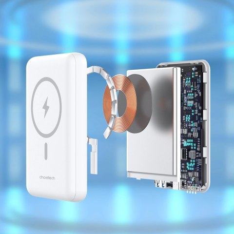 Powerbank Choetech B663 10000mAh 20W MagSafe USB-A / USB-C - biały Powerbank Choetech B663 10000mAh 20W MagSafe USB-A / USB-C - biały