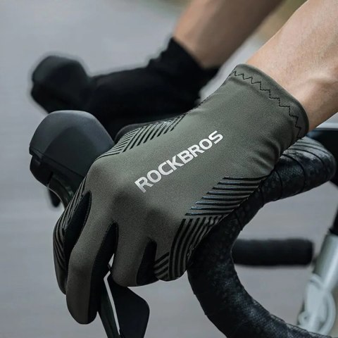 Rękawiczki rowerowe Rockbros 16110006003 amortyzujące rozmiar L - zielono-czarne Rękawiczki rowerowe Rockbros 16110006003 amortyzujące rozmiar L - zielono-czarne
