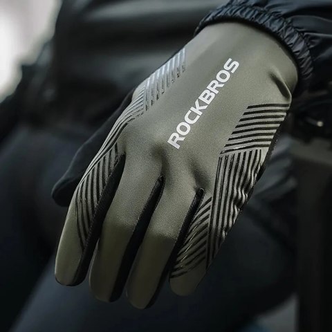 Rękawiczki rowerowe Rockbros 16110006003 amortyzujące rozmiar L - zielono-czarne Rękawiczki rowerowe Rockbros 16110006003 amortyzujące rozmiar L - zielono-czarne