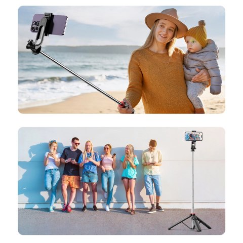 Selfie stick WC1Y3S teleskopowy tripod 1.3m z uchwytem na telefon - czarny Selfie stick WC1Y3S teleskopowy tripod 1.3m z uchwytem na telefon - czarny