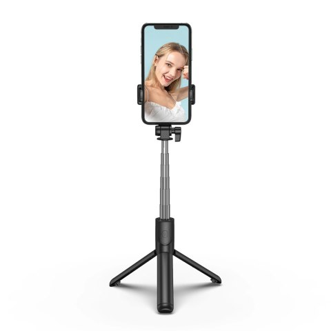 Selfie stick WHS1Y teleskopowy tripod 1m z uchwytem na telefon - czarny Selfie stick WHS1Y teleskopowy tripod 1m z uchwytem na telefon - czarny