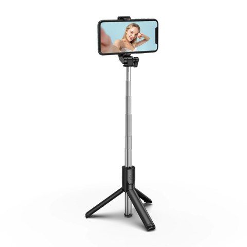 Selfie stick WHS1Y teleskopowy tripod 1m z uchwytem na telefon - czarny Selfie stick WHS1Y teleskopowy tripod 1m z uchwytem na telefon - czarny