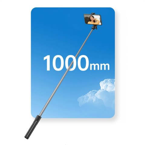 Selfie stick WHS1Y teleskopowy tripod 1m z uchwytem na telefon - czarny Selfie stick WHS1Y teleskopowy tripod 1m z uchwytem na telefon - czarny