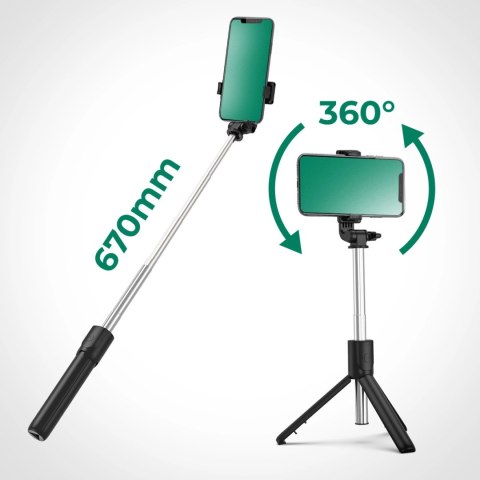 Selfie stick WRY1S teleskopowy tripod 0.7m na telefon - czarny Selfie stick WRY1S teleskopowy tripod 0.7m na telefon - czarny