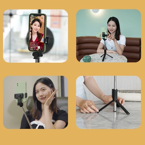 Selfie stick WRY1S teleskopowy tripod 0.7m na telefon - czarny Selfie stick WRY1S teleskopowy tripod 0.7m na telefon - czarny