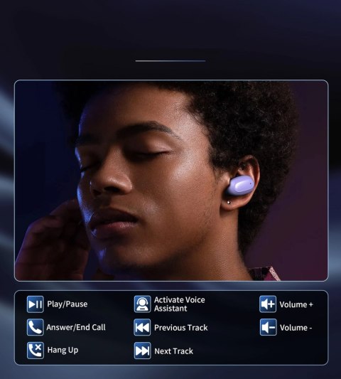 Słuchawki Choetech MEMS bezprzewodowe TWS Bluetooth 5.3 - fioletowe Słuchawki Choetech MEMS bezprzewodowe TWS Bluetooth 5.3 - fioletowe