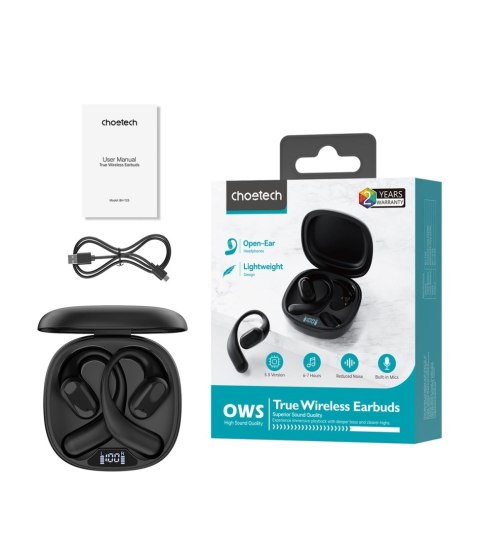 Słuchawki Choetech OWS bezprzewodowe TWS Bluetooth 5.3 - czarne Słuchawki Choetech OWS bezprzewodowe TWS Bluetooth 5.3 - czarne