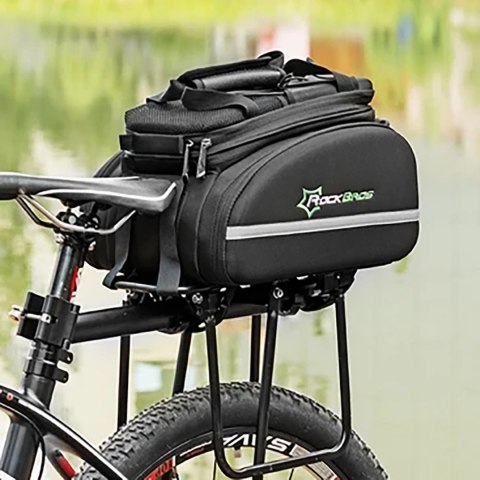 Torba rowerowa Rockbros A6-03BK na bagażnik 35 l z rozkładanymi kieszeniami - czarna