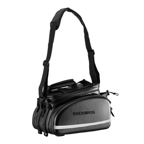 Torba rowerowa Rockbros A6-6 na bagażnik 35 l z rozkładanymi kieszeniami - czarna Torba rowerowa Rockbros A6-6 na bagażnik 35 l z rozkładanymi kieszeniami - czarna