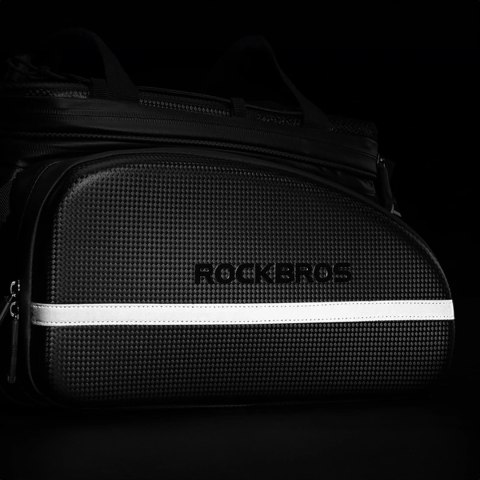 Torba rowerowa Rockbros A6-6 na bagażnik 35 l z rozkładanymi kieszeniami - czarna Torba rowerowa Rockbros A6-6 na bagażnik 35 l z rozkładanymi kieszeniami - czarna