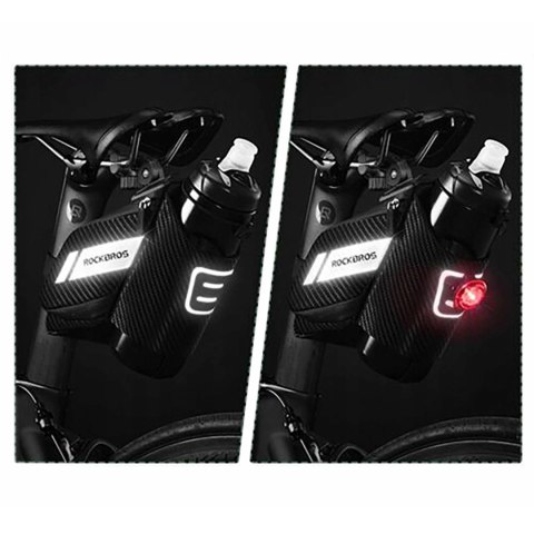 Torba rowerowa Rockbros C32BK podsiodłowa 1,5 l z kieszonką na bidon - czarna Torba rowerowa Rockbros C32BK podsiodłowa 1,5 l z kieszonką na bidon - czarna