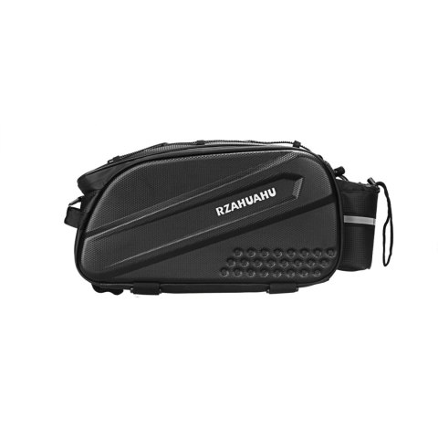 Torba rowerowa WYA36Y7S na bagażnik z długim paskiem i rozszerzanymi kieszeniami bocznymi - czarna