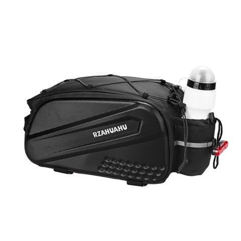 Torba rowerowa WYA36Y7S na bagażnik z długim paskiem i rozszerzanymi kieszeniami bocznymi - czarna