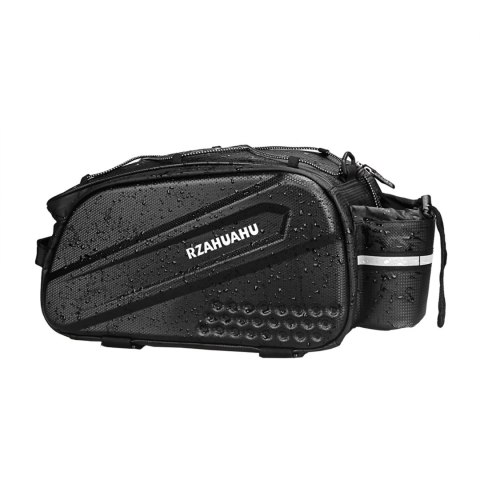 Torba rowerowa WYA36Y7S na bagażnik z długim paskiem i rozszerzanymi kieszeniami bocznymi - czarna