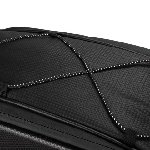 Torba rowerowa WYA36Y7S na bagażnik z długim paskiem i rozszerzanymi kieszeniami bocznymi - czarna