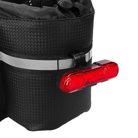 Torba rowerowa WYA36Y7S na bagażnik z długim paskiem i rozszerzanymi kieszeniami bocznymi - czarna