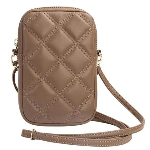 Torebka Guess Zip Quilted 4G - brązowa