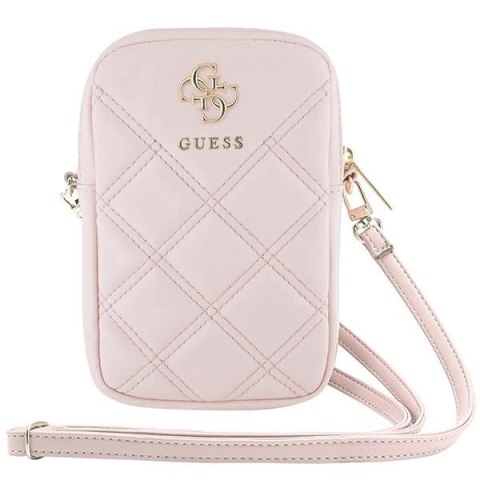 Torebka Guess Zip Quilted 4G - różowa