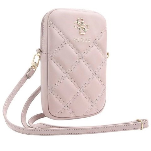 Torebka Guess Zip Quilted 4G - różowa