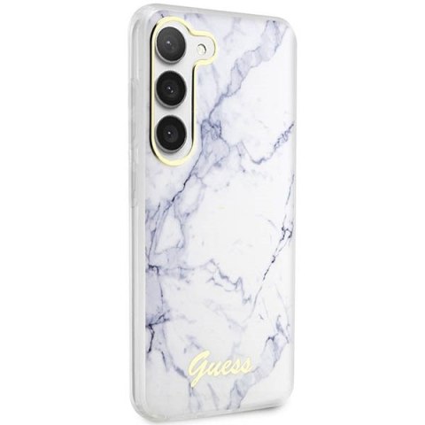 Guess nakładka do Samsung Galaxy S23 Ultra GUHCS23LPCUMAH biała HC PU/TPU Marble Guess nakładka do Samsung Galaxy S23 Ultra GUHCS23LPCUMAH biała HC PU/TPU Marble