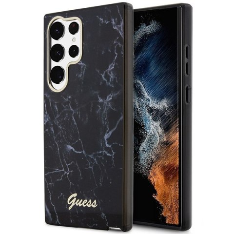 Guess nakładka do Samsung Galaxy S23 Ultra GUHCS23LPCUMAK czarna HC PU/TPU Marble Guess nakładka do Samsung Galaxy S23 Ultra GUHCS23LPCUMAK czarna HC PU/TPU Marble